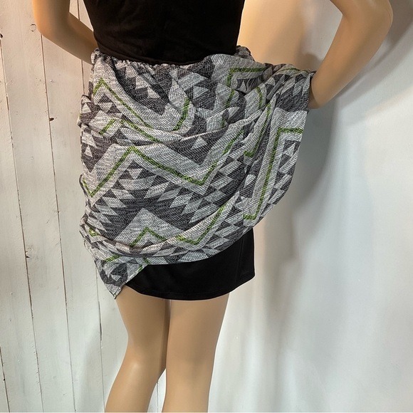 Mimi Chica Dress Grey Black Boho Southwest Maxi Size XS Western Print Sheer Long - Picture 6 of 12